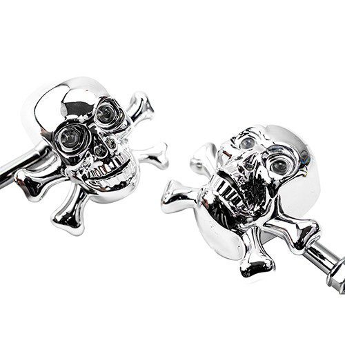 Direccionales para motocicleta universal de calavera cromada led 1035 Kinlley