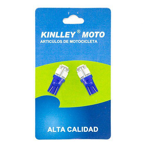 Foco de pellizco para motocicleta T10 led par azul Kinlley