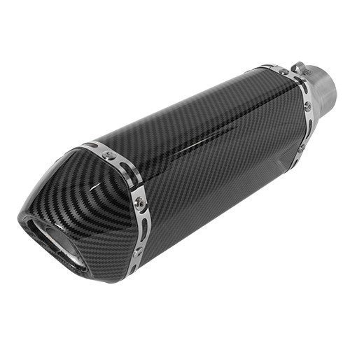 Escape deportivo para motocicleta universal tipo fibra de carbon de 35mm a 51mm H Kinlley