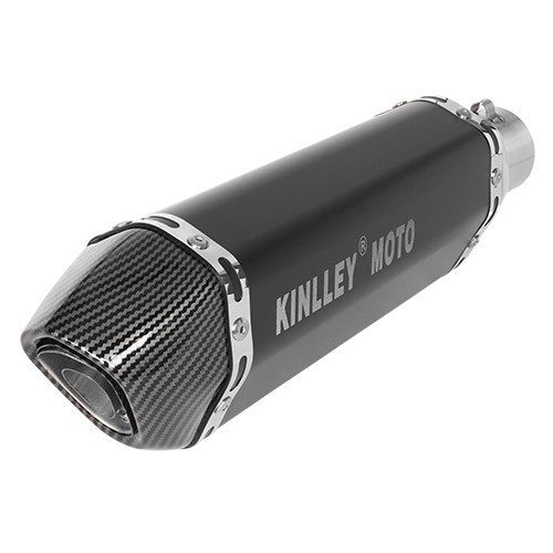 Escape para motocicleta universal deportivo negro con fibra de 35mm a 51mm H Kinlley