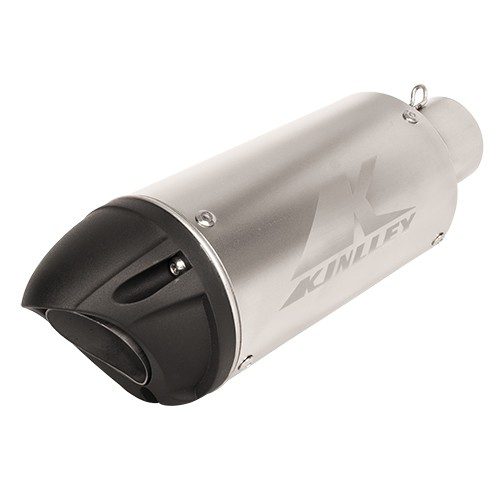 Escape para motocicleta universal deportivo negro y plata de 35mm a 51mm Duck Kinlley