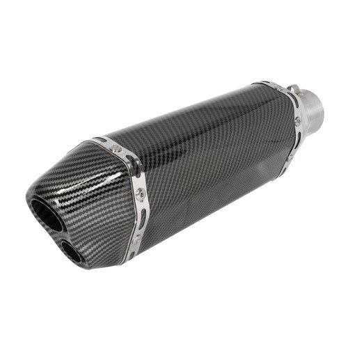 Escape con doble salida para motocicleta universal deportivo fibra de carbon de 35mm a 51mm Modelo H Kinlley