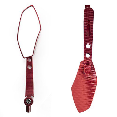 Espejos para motocicleta universales de aluminio rojo Kinlley