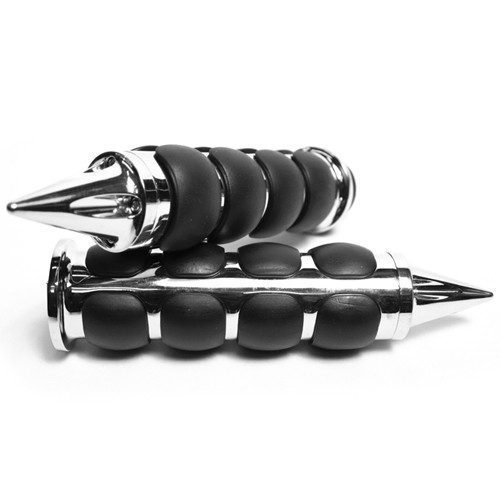 Puños de aluminio worm negro cromado 1 pulgada Kinlley