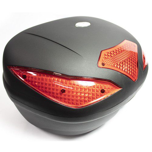 Caja porta equipaje para motocicleta 43L negra base metalica Kinlley