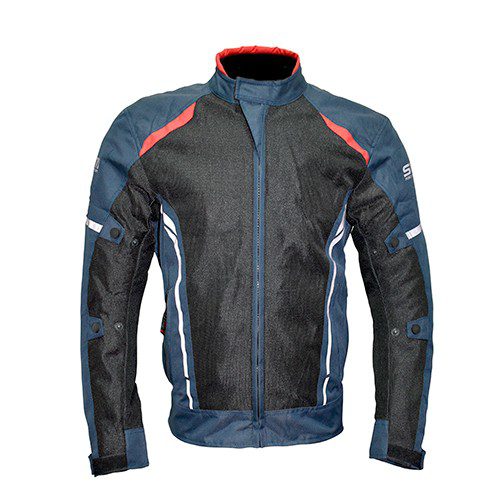 Chamarra para motociclista SM-MESHTEC azul/negro Talla L