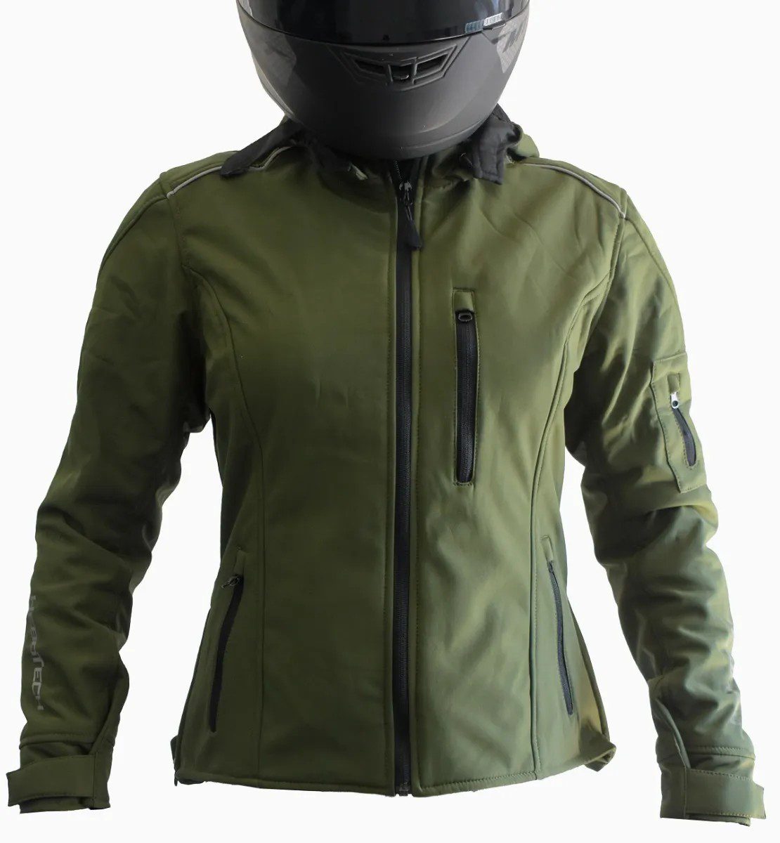 Chamarra para motociclista SM-Olive Softshell Hebotech Talla L