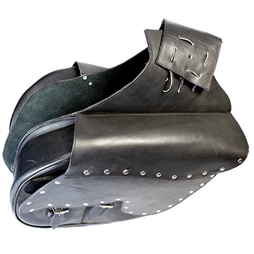 Alforjas laterales para motocicleta de cuero cesgada grande HMR