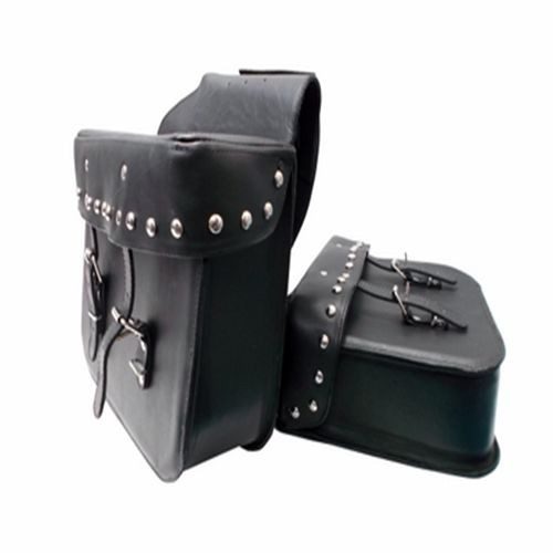 Alforjas laterales para motocicleta de cuero cuadrada mediana HMR