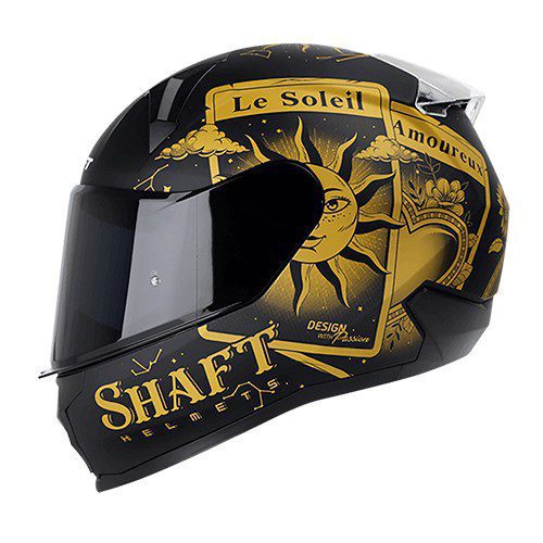 Casco abatible para motocicleta Shaft SH560 Tarot Negro Matte/ Dorado Talla M