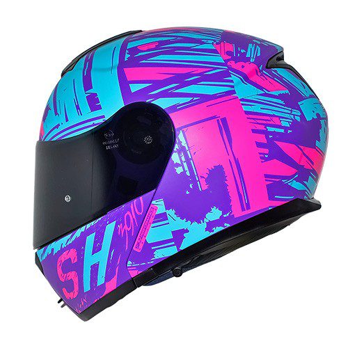Casco abatible para motocicleta Shaft SH3910 Worn Out Purpura Matte Talla S