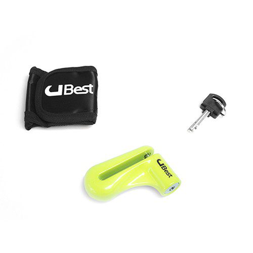 Candado de disco para moto L:100mm G:5mm S:4/10 con funda No. 83D amarillo Best