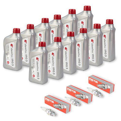 Kit Caja de Aceite Idemitusu Mineral y 3 bujias NGK