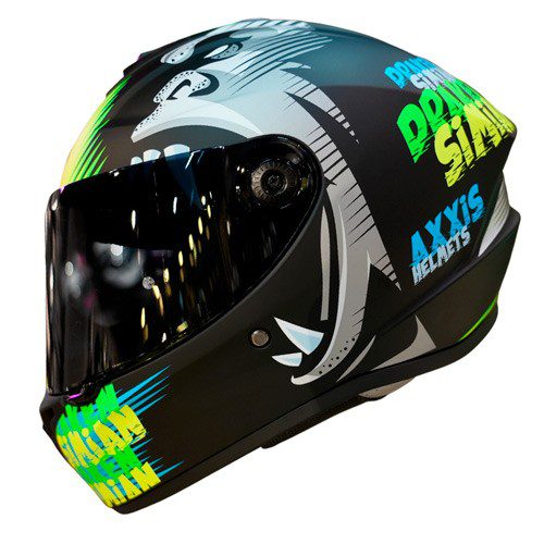 Casco Integral para motocicleta Axxis Draken Simian B3 Fluor Yellow Mate Talla XL