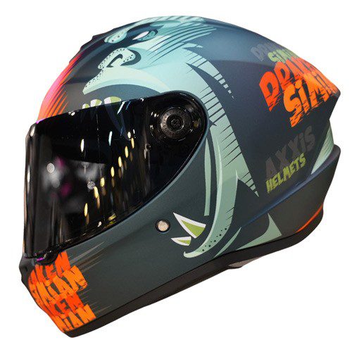 Casco Integral para motocicleta Axxis Draken Simian B4 Fluor Orange Mate Talla L