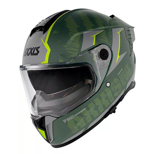 Casco integral para motociclista Hawk Paw C6 Verde Mate talla XL Axxis